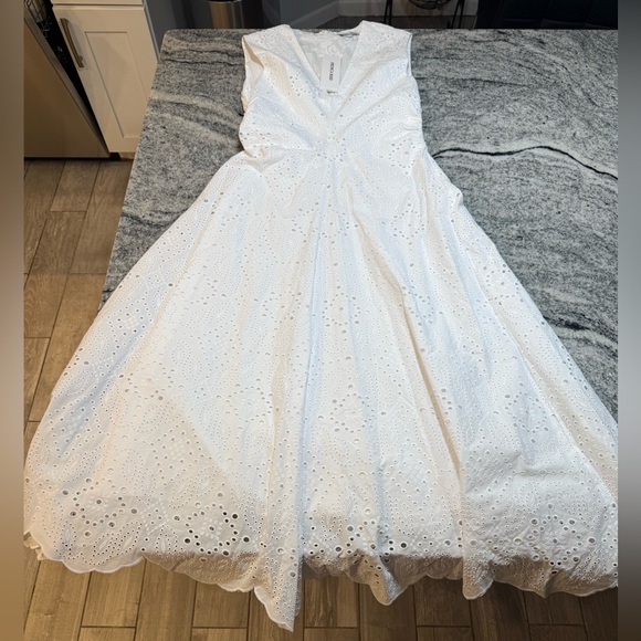 Veronica Beard Aven White Eyelet Midi Dress - Picture 8 of 13